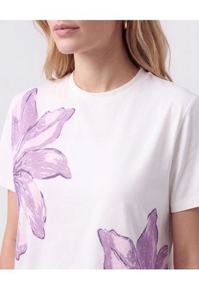 Camiseta De Manga Corta Regular Para Mujer Para Mujer Blanco Patprimo