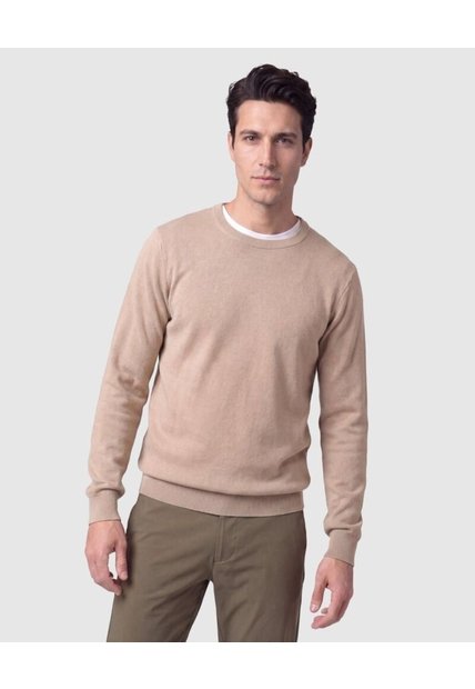 Saco Tejido De Cuello Redondo Para Hombre  Para Hombre Beige Patprimo