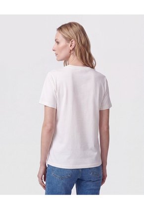 Camiseta De Manga Corta Regular Para Mujer Para Mujer Blanco Patprimo