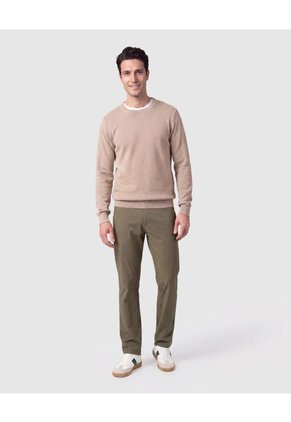Saco Tejido De Cuello Redondo Para Hombre  Para Hombre Beige Patprimo
