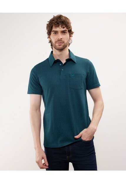 Polo Estampada, Cuello Duro  Para Hombre Verde Patprimo