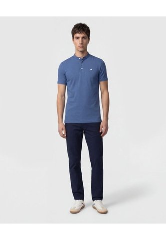 Polo Unicolor Cuello Mao   Para Hombre Azul Patprimo Patprimo