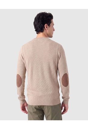 Saco Tejido De Cuello Redondo Para Hombre  Para Hombre Beige Patprimo