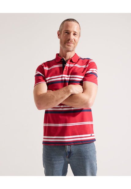 Polo Para Hombre Cuello Tejido Con Bolsillo Color Rojo  Marca Patprimo #44112453