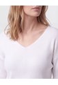 Saco Tejido En Rib Con Cuello En V Para Mujer  Para Mujer Blanco Patprimo de Patprimo
