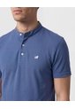 Polo Unicolor Cuello Mao   Para Hombre Azul Patprimo de Patprimo