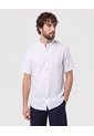 Camisa Manga Corta Cuello Mao   Para Hombre Azul Patprimo de Patprimo