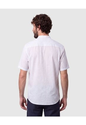 Camisa Manga Corta Cuello Mao   Para Hombre Azul Patprimo