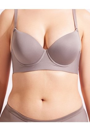 Brasier Copa Entera Unicolor Talle Largo  Para Mujer Café Patprimo