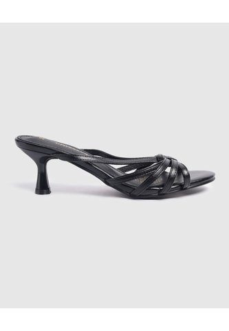 Sandalias De Tacón Con Tiras Cruzadas   Para Mujer Negro Patprimo Patprimo
