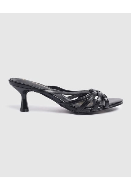 Sandalias De Tacón Con Tiras Cruzadas   Para Mujer Negro Patprimo