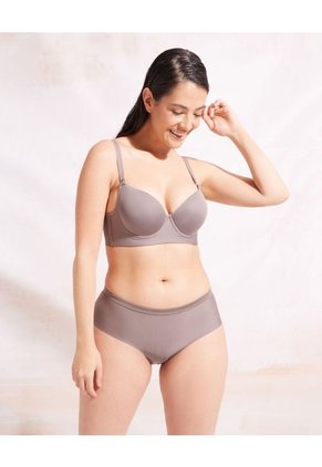 Brasier Copa Entera Unicolor Talle Largo  Para Mujer Café Patprimo