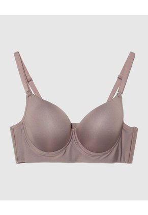 Brasier Copa Entera Unicolor Talle Largo  Para Mujer Café Patprimo