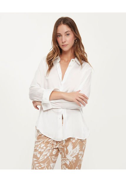 Camisa Para Mujer Manga Larga Color Crudo Marca Patprimo #30010590