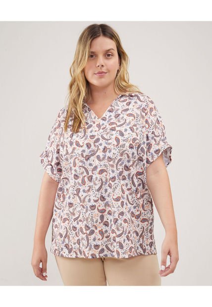 Camisa Para Mujer Manga Corta Color Crema Marca Patprimo #14010180