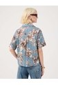 Camisa Manga Corta Con Bolsillo  Para Mujer Azul Patprimo de Patprimo