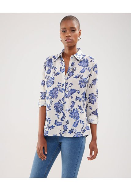 Camisa Para Mujer Manga Larga Color Azul Claro Marca Patprimo #30010598