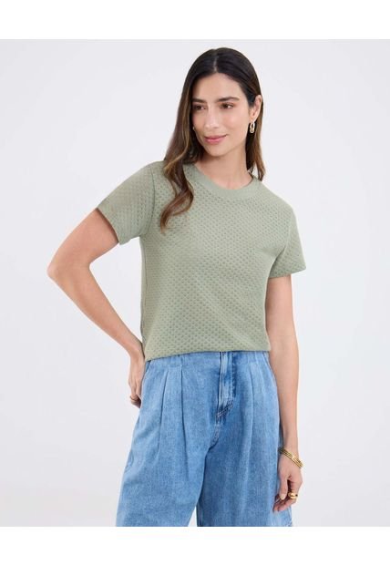 Camiseta Para Mujer Manga Corta Cuello Redondo Color Verde Marca Patprimo #30093790