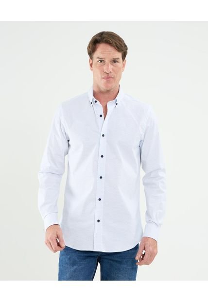 Camisa Para Hombre Manga Larga Sin Bolsillo Cuello Button D Color Azul Marca Patprimo #44013103