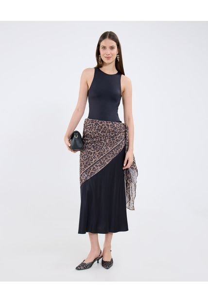 Falda Para Mujer Medio Color Negro Marca Patprimo #30140407