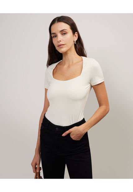 Camiseta Para Mujer Manga Corta Color Piel Marca Patprimo #30093528