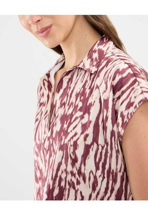 Blusa Para Mujer Manga Corta Color Vino Marca Patprimo #30123492