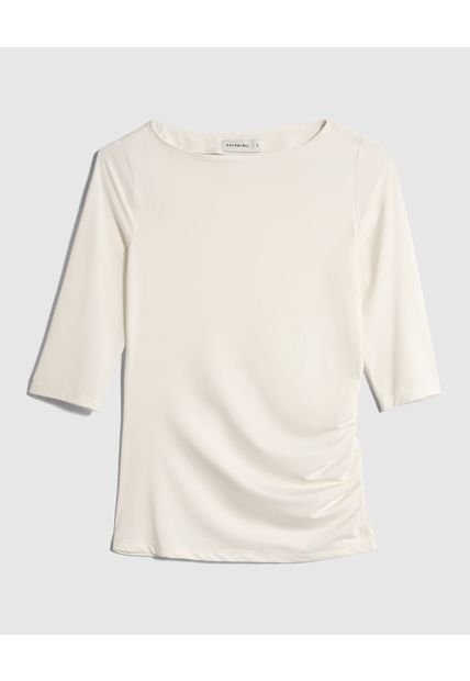 Camiseta Para Mujer Manga 3/4 Cuello Redondo Color Crema Marca Patprimo #30093748