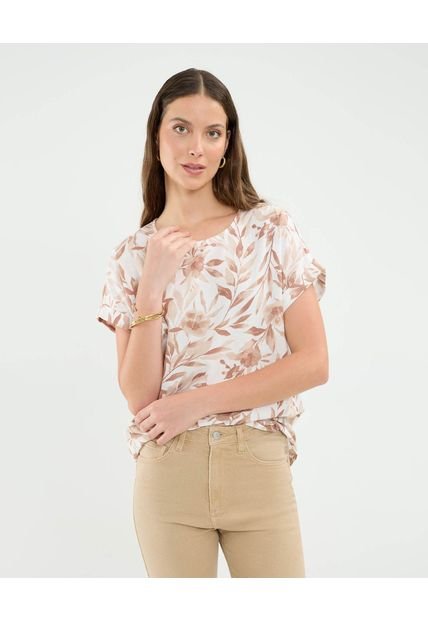 Blusa Para Mujer Manga Corta Color Café Marca Patprimo #30123498