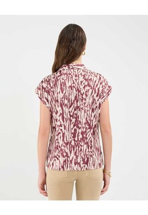 Blusa Para Mujer Manga Corta Color Vino Marca Patprimo #30123492