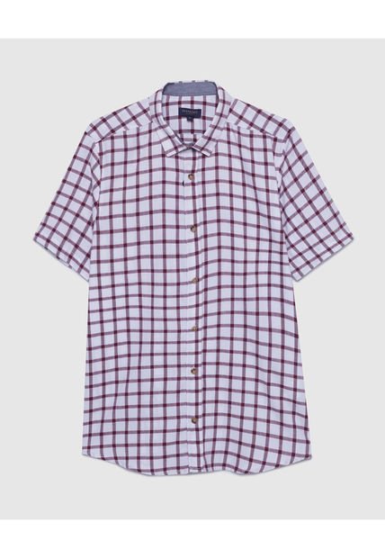 Camisa Para Hombre Manga Corta Sin Bolsillo Color Vino Marca Patprimo #44012895