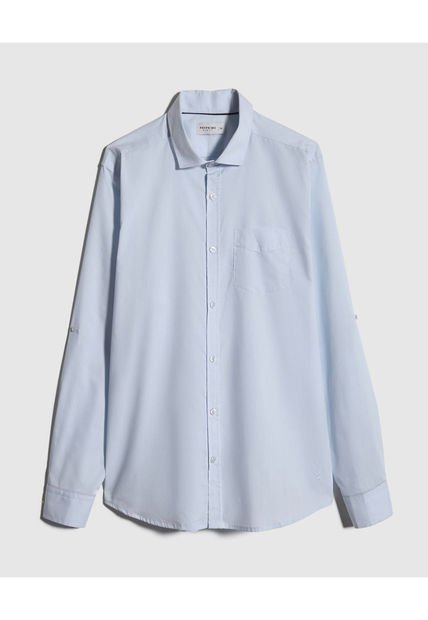 Camisa Para Hombre Manga Larga Con Bolsillo Color Azul Claro Marca Patprimo #44013044