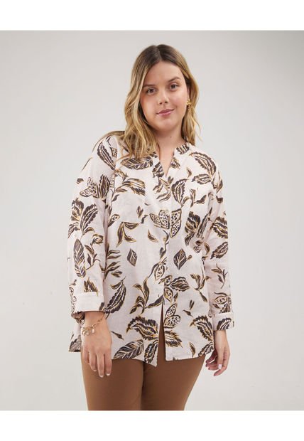 Blusa Para Mujer Manga 3/4 Color Beige Marca Patprimo #14121311