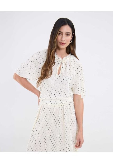 Blusa Para Mujer Manga Corta Color Crema Marca Patprimo #30123586