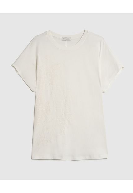 Camiseta Para Mujer Manga Corta Cuello Redondo Color Crema Marca Patprimo #14091444