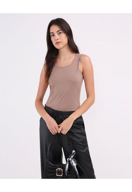Camiseta Para Mujer Manga Sisa Color Café  Marca Patprimo #30093461