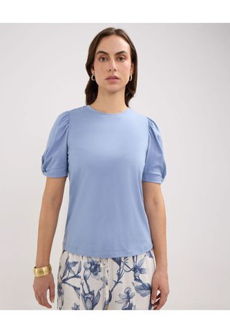 Camiseta Para Mujer Manga Corta Cuello Redondo Color Azul  Marca Patprimo #30093593 Patprimo