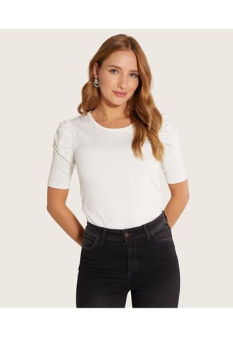 Camiseta Para Mujer Manga Corta Cuello Redondo Color Blanco Marca Patprimo #30092580 Patprimo