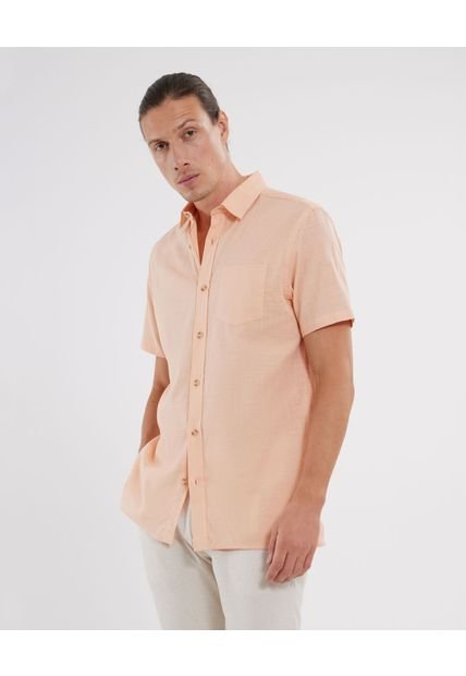 Camisa Para Hombre Manga Corta Sin Bolsillo Color Naranja Marca Patprimo #44013009