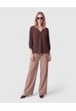 Blusa Unicolor Manga 3/4 Para Mujer  Para Mujer Café Patprimo de Patprimo