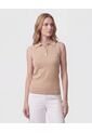 Polo Texturizada Cuello En Contraste Mujer  Para Mujer Café Patprimo de Patprimo
