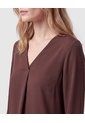 Blusa Unicolor Manga 3/4 Para Mujer  Para Mujer Café Patprimo de Patprimo