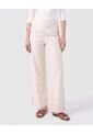 Pantalón De Bota Ancha Con Encaje Para Mujer  Para Mujer Crema Patprimo de Patprimo