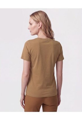 Camiseta De Cuello Redondo Para Mujer  Para Mujer Dorado Patprimo