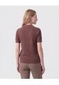 Polo Manga Corta Cuello Tejido Para Mujer  Para Mujer Café Patprimo de Patprimo
