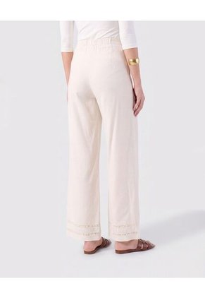 Pantalón De Bota Ancha Con Encaje Para Mujer Para Mujer Crema Patprimo