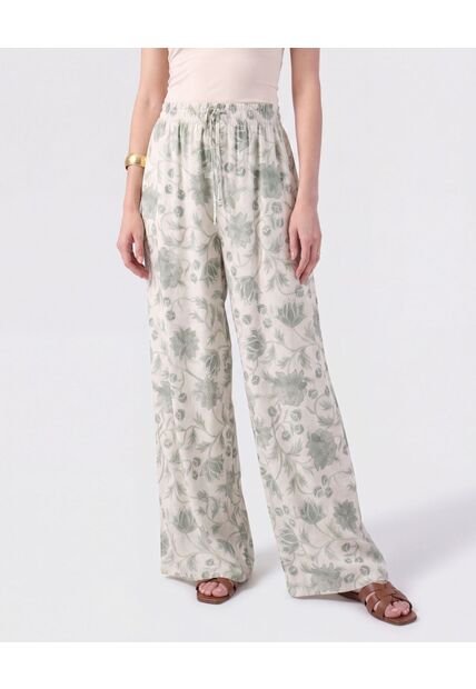 Pantalón Fluido Con Elástico Para Mujer  Para Mujer Verde Patprimo