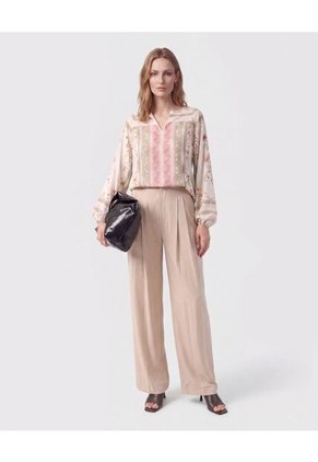 Blusa Con Cuello En V Y Manga Larga Mujer  Para Mujer Rosa Patprimo