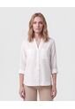 Blusa Manga Larga Con Escote En V Para Mujer  Para Mujer Blanco Patprimo de Patprimo