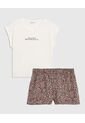 Pijama Short Con Cuello En V Para Mujer  Para Mujer Café Patprimo de Patprimo