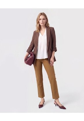 Blusa Con Alforjas Y Escote En V Mujer  Para Mujer Blanco Patprimo